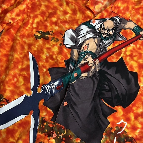 K.A.D. Clothing Co. Other - Vintage 90s Chinatown K.A.D. Clothing Co Mens XL Anime Samurai Flames Dragon